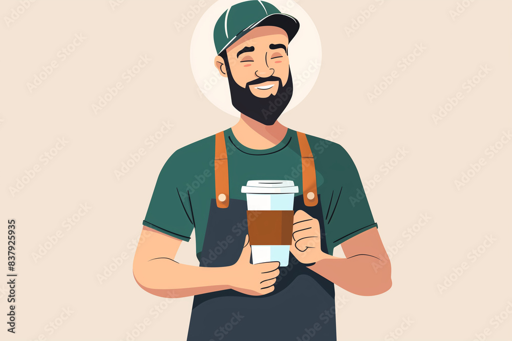 barista  with a cup of coffe