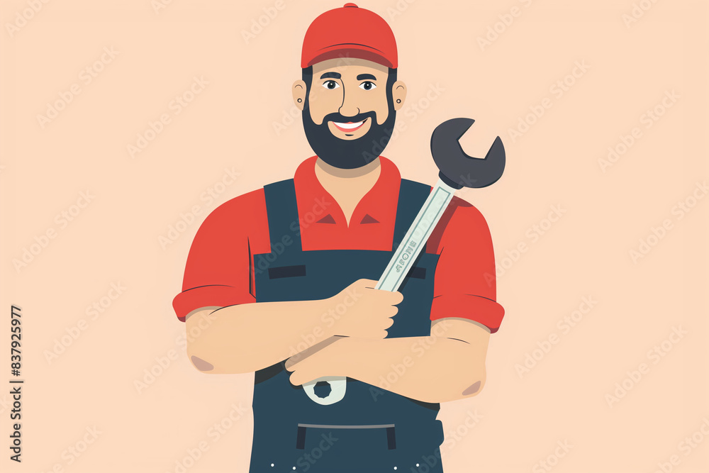 Worker at site holding tools