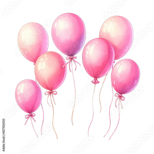 pink party balloons watercolor PNG