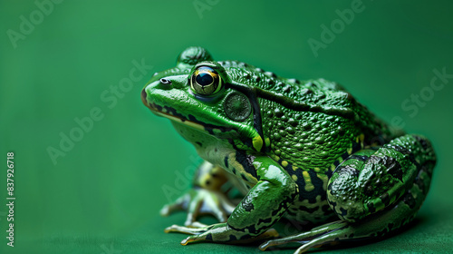 a green frog sitting
