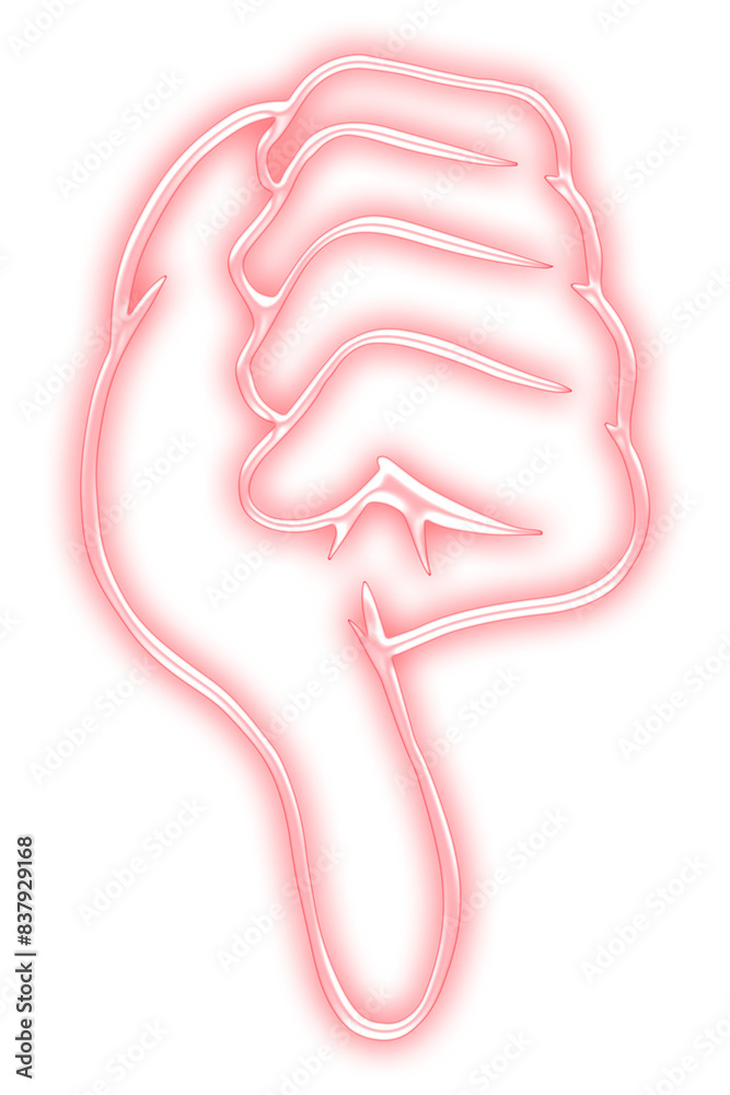Neon pink hand thump down sticker Neon pink hand thump down sticker