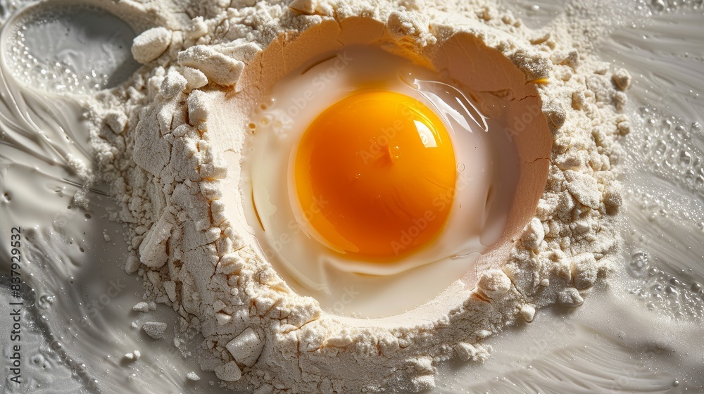 Golden Egg Yolk and Pure Flour Essential Baking Ingredients for Mouthwatering Recipes