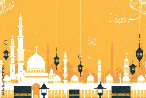 Kaaba in Masjid Al Haram in Mecca Saudi Arabia, The Kaaba, the holiest site in Islam, in Mecca, Saudi Arabia - the spiritual center for Muslims worldwide. Generative AI