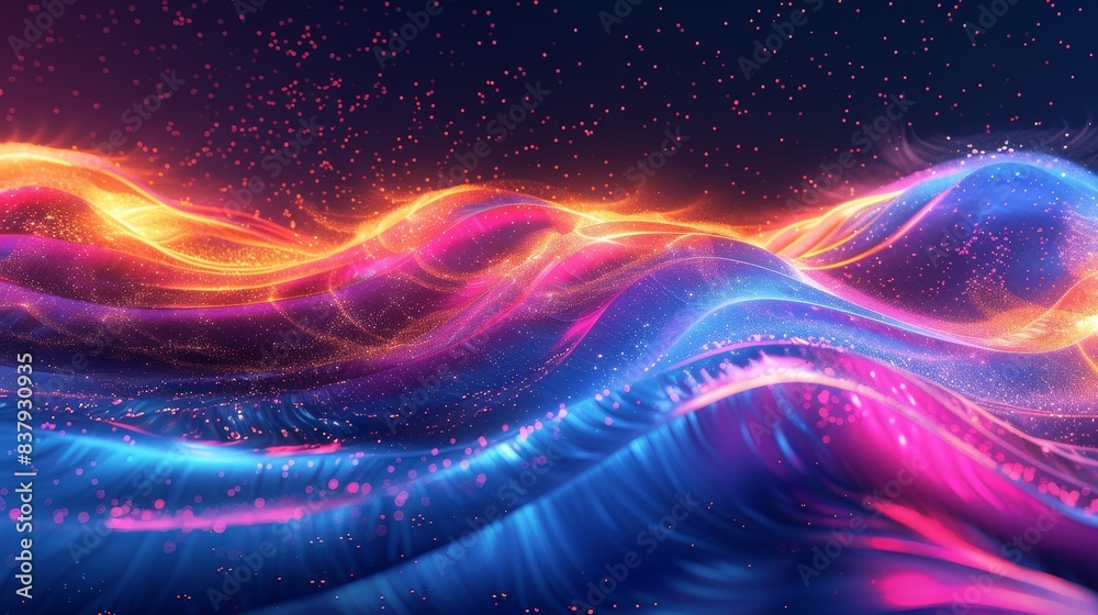 Fototapeta premium Dynamic Neon Wave Design Background
