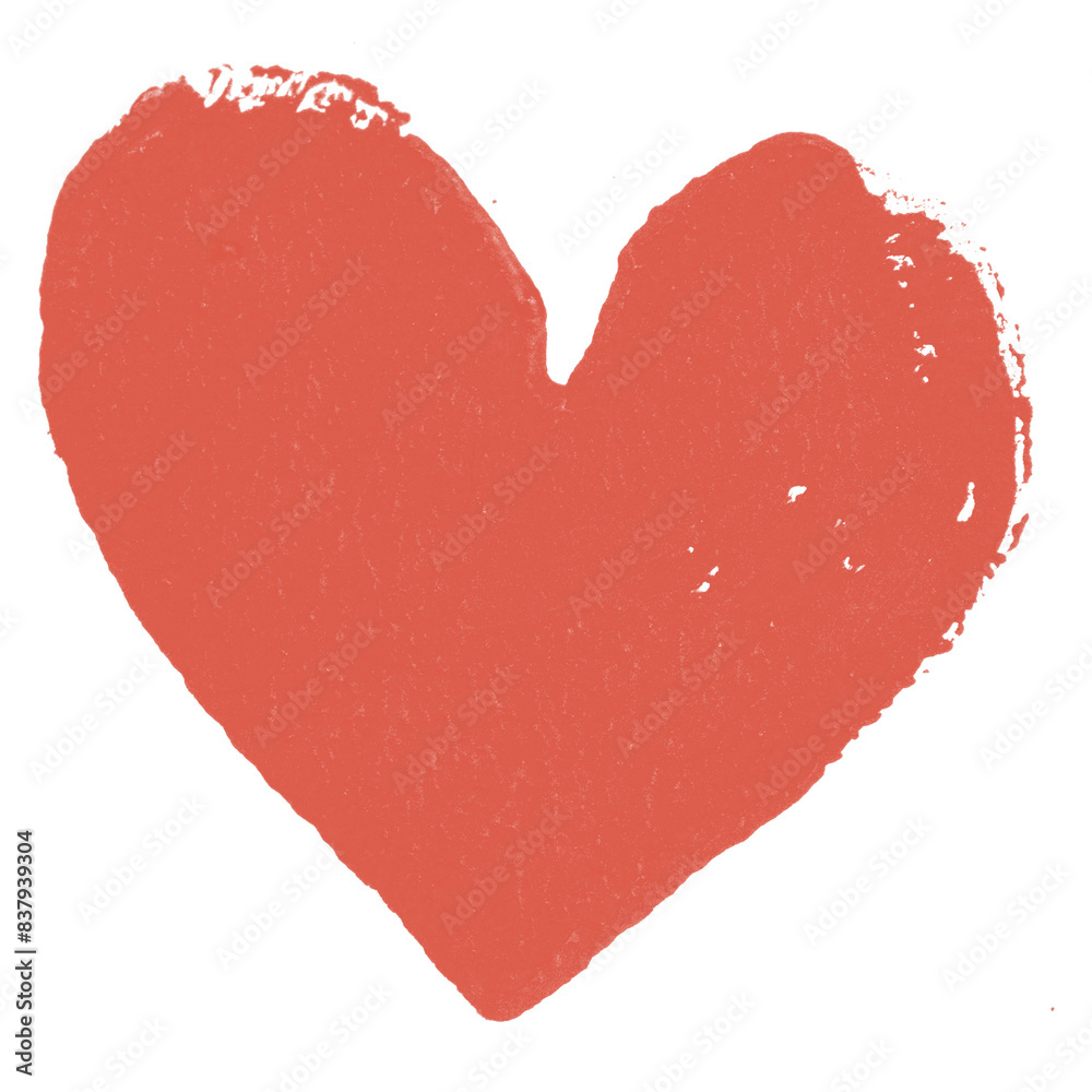 Red heart block print png sticker stamp handmade artwork Red heart block print png sticker stamp handmade artwork