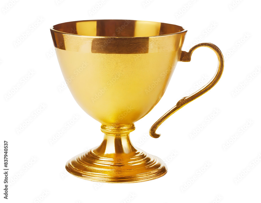 a single cup or goblet in gold or gold-colored a single cup or goblet in gold or gold-colored