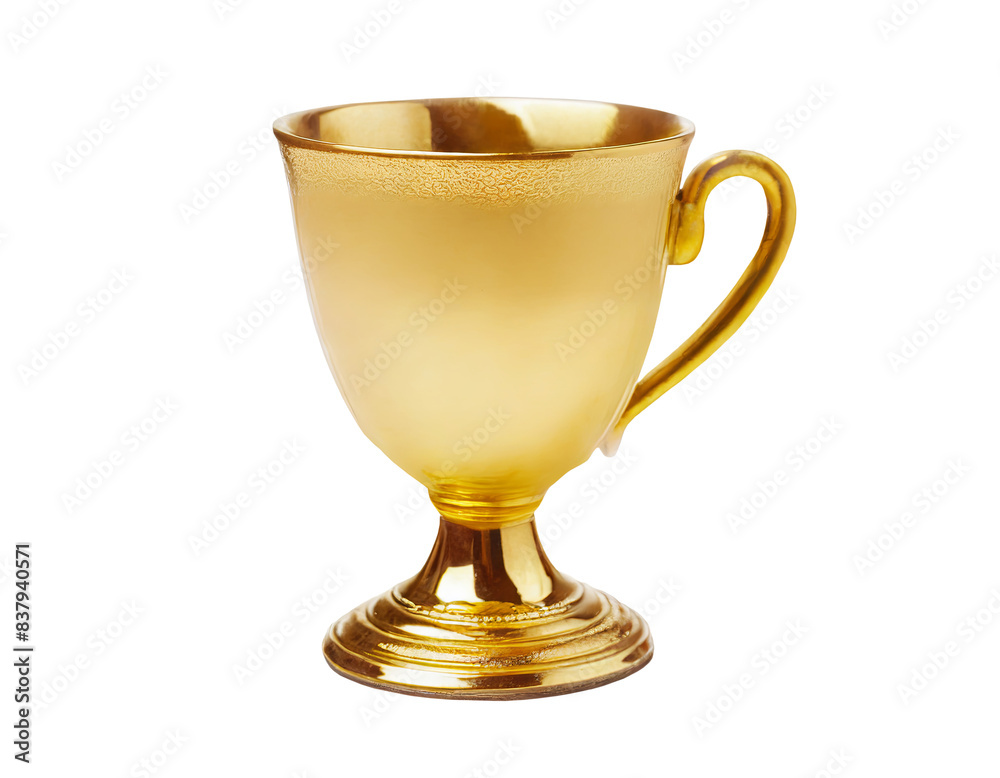 a single cup or goblet in gold or gold-colored a single cup or goblet in gold or gold-colored