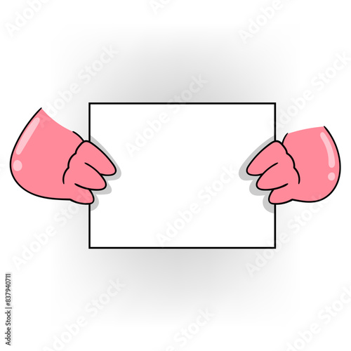 doodle cartoon blank template for greeting text
