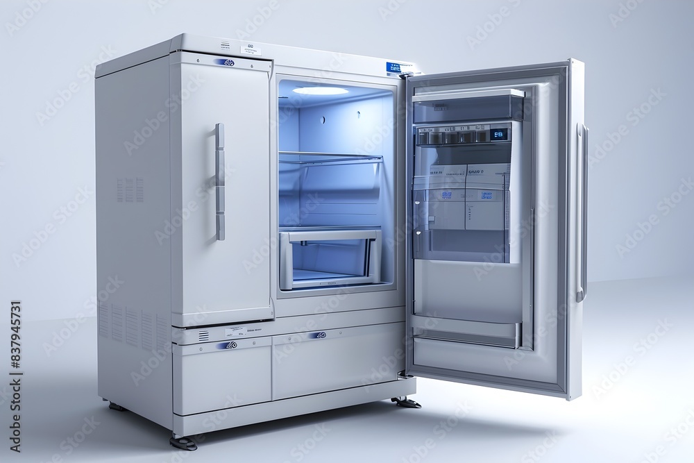 Professional Medical Refrigerator on White Background Professional Medical Refrigerator on White Background