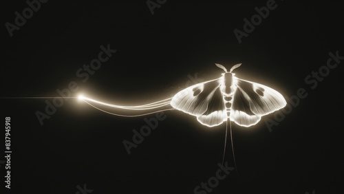 Mystical Flight Moth's Tranquil Glow in the Dark
