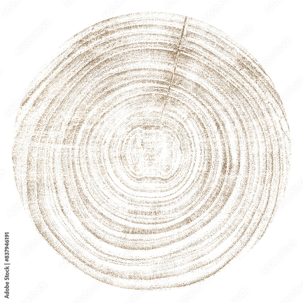 Fototapeta premium Wood slice png sticker, gold glitter watercolor texture design on transparent background