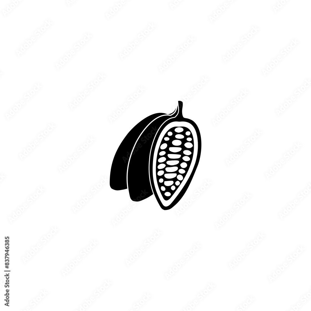 Cocoa bean icon isolated on white background Cocoa bean icon isolated on white background