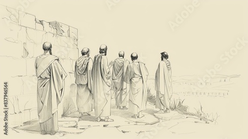 John 7: Teaching at Feast, Jesus' Identity, Living Water, Division, Beige Background, Copyspace