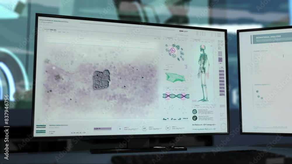Innovative Medical Research Software Conducts Pathogenic Microbe Reproduction Analysis. High Tech Microscopic Analysis. New Strain Of Pathogenic Microbes. Pathogenic Microbe Microbiology Analysis Innovative Medical Research Software Conducts Pathogenic Microbe Reproduction Analysis. High Tech Microscopic Analysis. New Strain Of Pathogenic Microbes. Pathogenic Microbe Microbiology Analysis