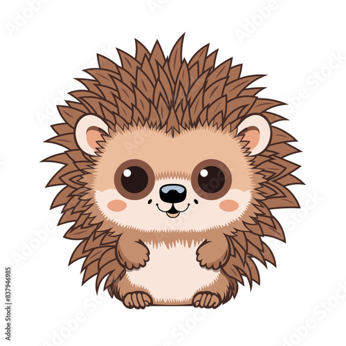 comic bush porcupine vector illustration