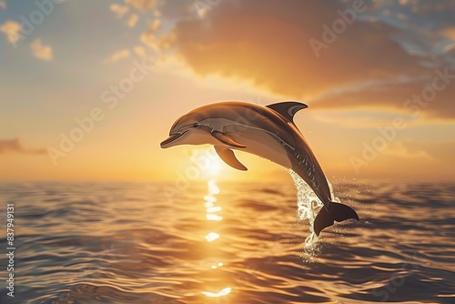 majestic dolphin leaping from shimmering ocean at golden sunset inspiring freedom and joy 1 © Lucija