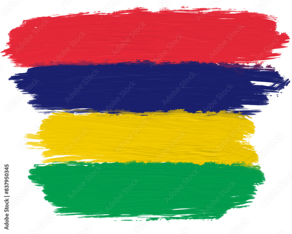 Obraz premium mauritius flag with paint strokes