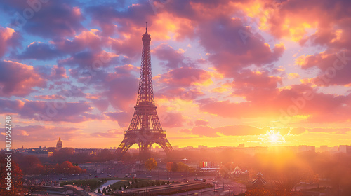 Sunset at the Eiffel Tower in Paris © Théo
