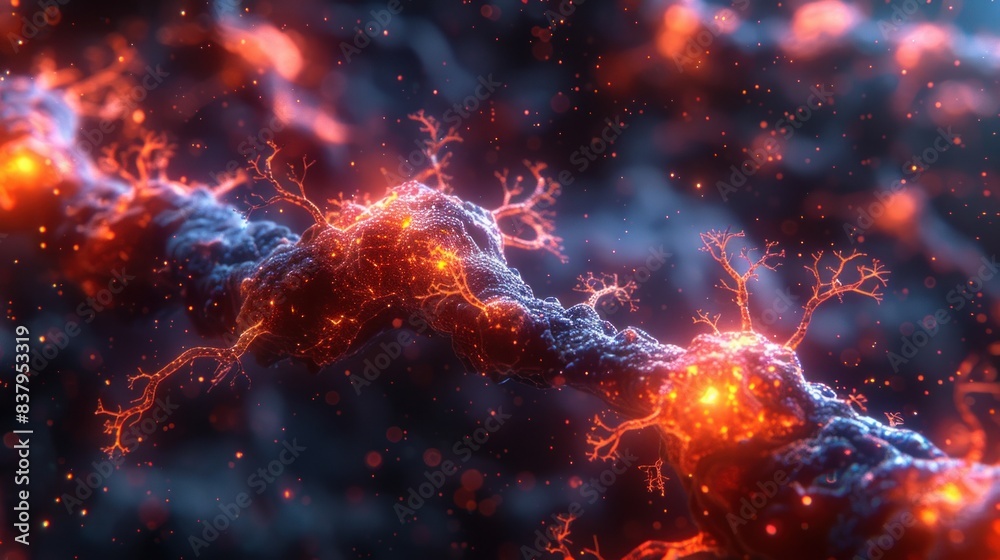 Nerve Cell Network 3D Render Nerve Cell Network 3D Render