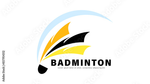Badminton logo design, icon logo.Badminton sport logo template vector,  Sport club logo concept, illustration Vector EPS 10