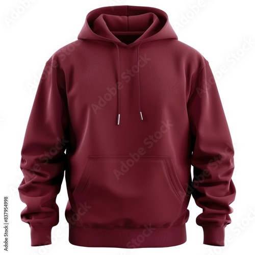 Obraz na płótnie Maroon sweatshirt template. sweatshirt long sleeve with clipping path, hoody for design mockup for print, white background w salonie