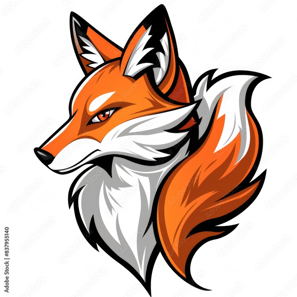 Obraz premium Mascot logo fox white background