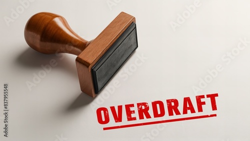 Overdraft Rubber Stamp on Paper