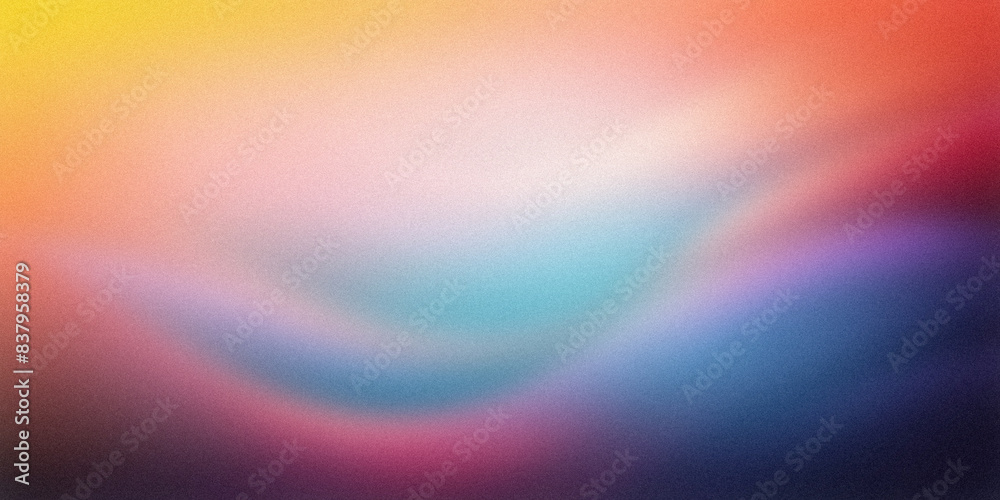 A stunning abstract gradient background showcasing a smooth blend of yellow, orange, pink, blue, and purple hues. This vibrant and soothing illustration is perfect for modern design projects
