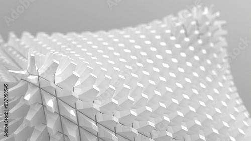 3D grayscale rendering of abstract structure. A simple, minimal, and modern or contemporary background or wallpaper. 3D rendering	
