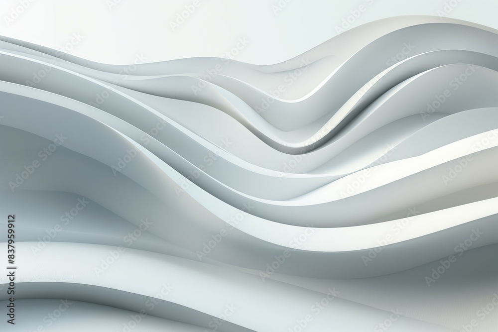 Elegant White Wave Layers Creating Minimalistic and Dynamic Abstract Design Elegant White Wave Layers Creating Minimalistic and Dynamic Abstract Design
