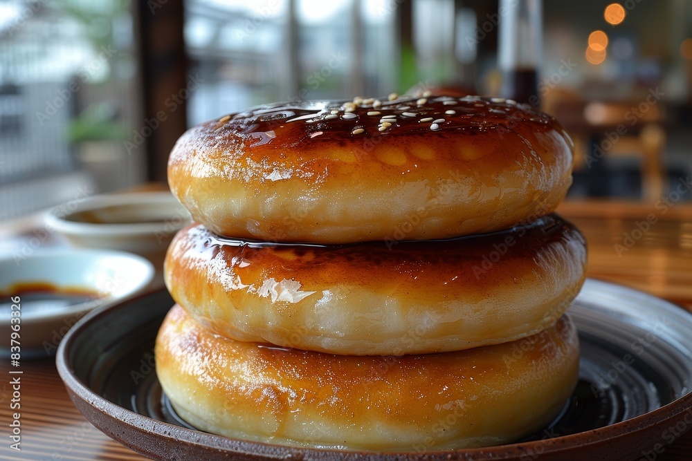 Dorayaki - Pancake-like buns filled with sweet red bean paste. Dorayaki - Pancake-like buns filled with sweet red bean paste.