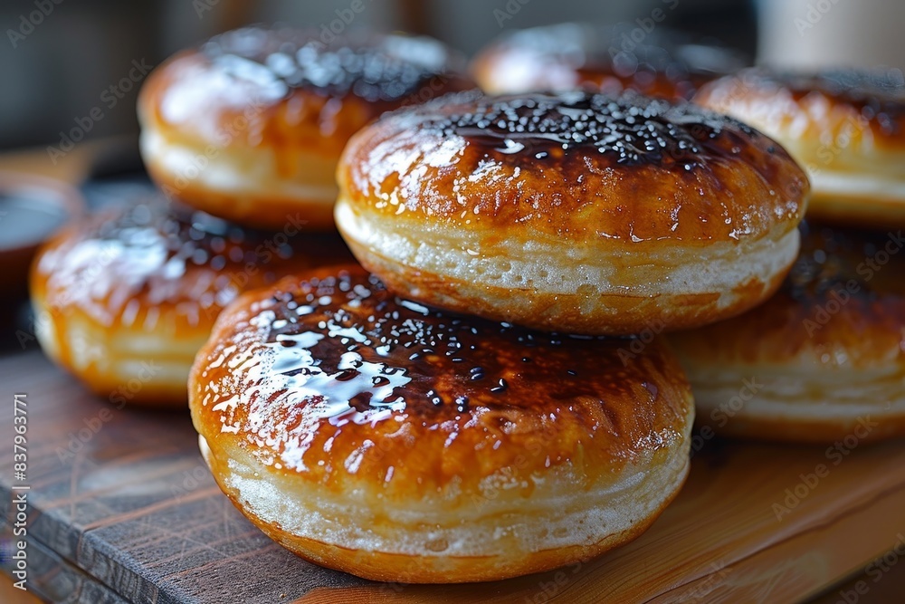 Dorayaki - Pancake-like buns filled with sweet red bean paste. Dorayaki - Pancake-like buns filled with sweet red bean paste.