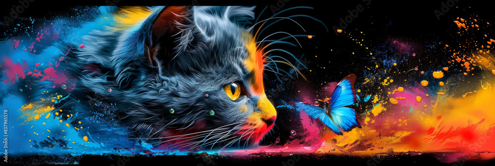 Pop art-style portrait of a kitten� Pop art-style portrait of a kitten�
