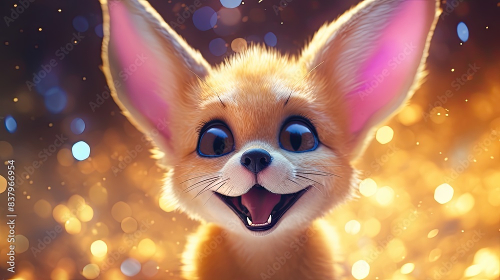 A Fennec Foxs Enchanting Gaze in a Dreamy World A Fennec Foxs Enchanting Gaze in a Dreamy World
