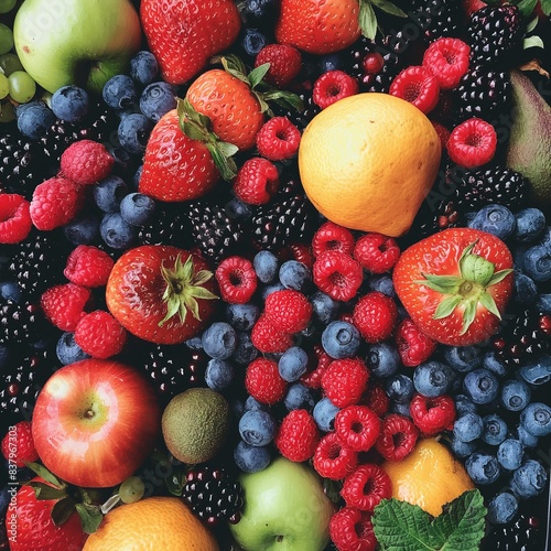 Assorted fresh berries and fruits