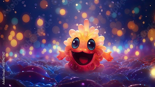 Joyful Creature in a Glittering Dreamscape