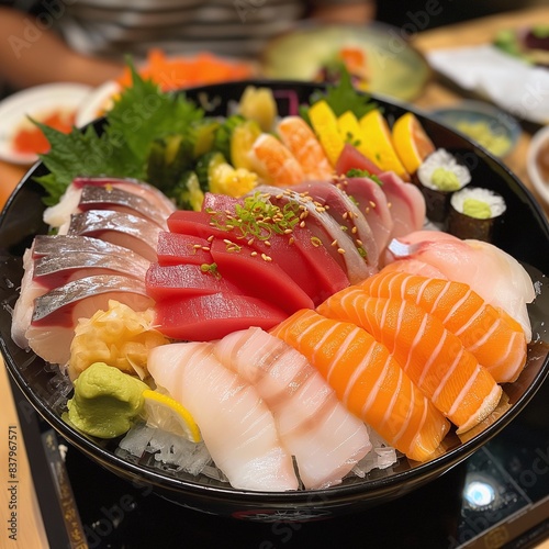 Assorted fresh sashimi platter