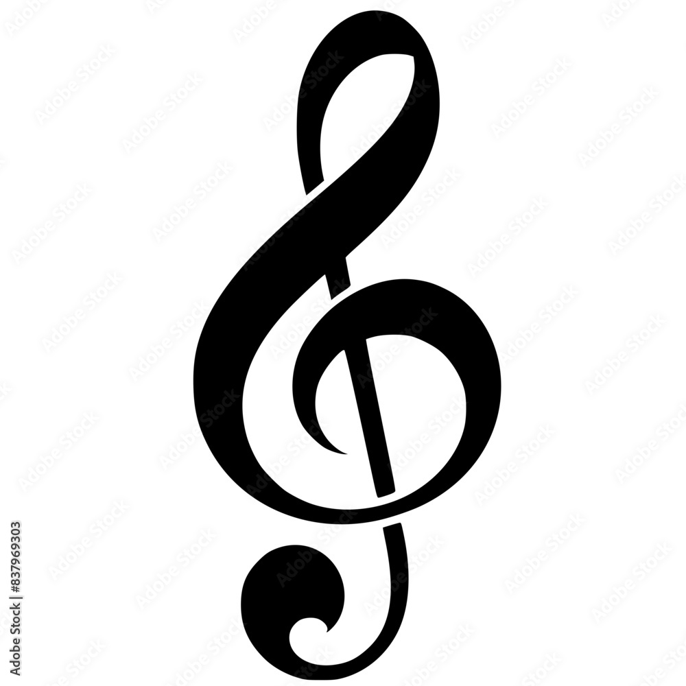 treble clef on white treble clef on white