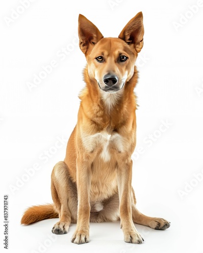 the Dingo  white copy space on right Isolated on white background