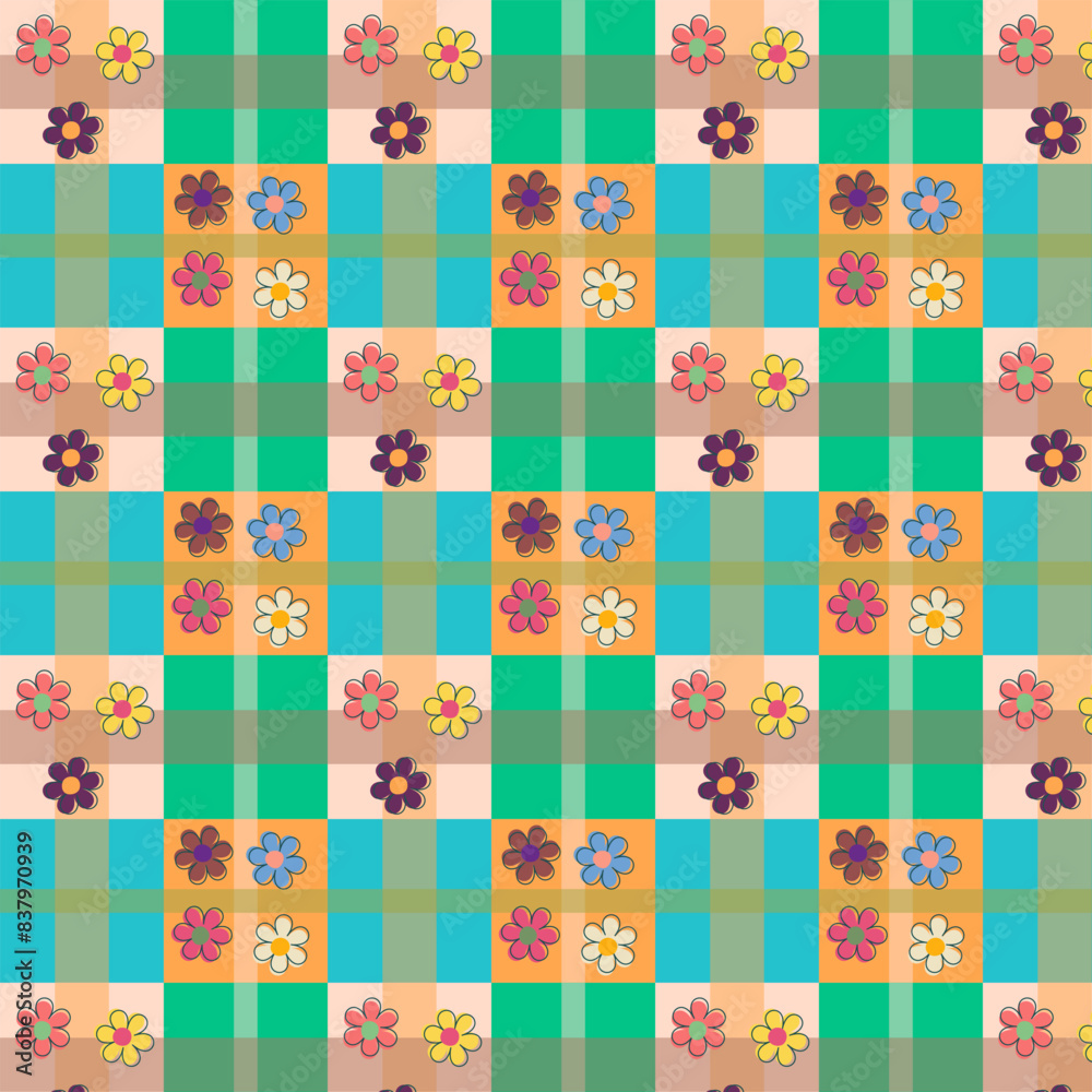 Geometric pattern of multi-colored squares Geometric pattern of multi-colored squares