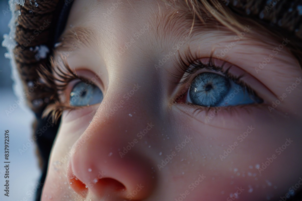 A young child with bright blue eyes looking directly at the camera A young child with bright blue eyes looking directly at the camera
