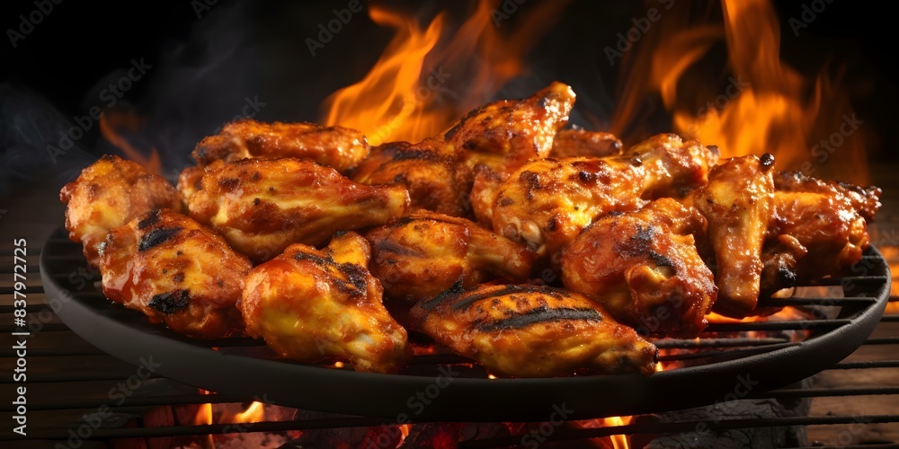 Fiery Award-Winning Hot Wings Crafted with Chicken Meat. Concept Spicy Flavors, Meaty Goodness, Award-Winning Recipe Fiery Award-Winning Hot Wings Crafted with Chicken Meat. Concept Spicy Flavors, Meaty Goodness, Award-Winning Recipe