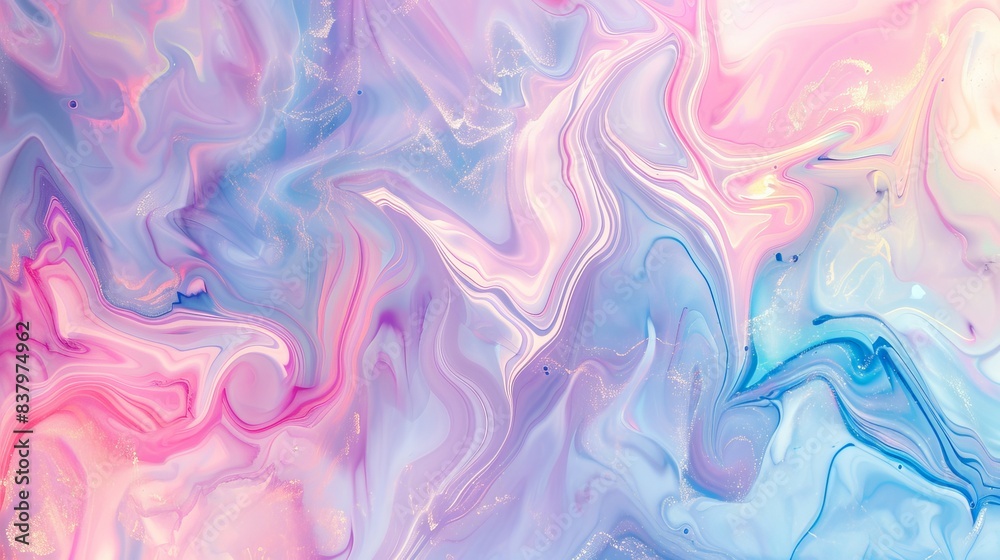 Fototapeta premium Enchanting Pastel Unicorn Marble, Soft Holographic Background