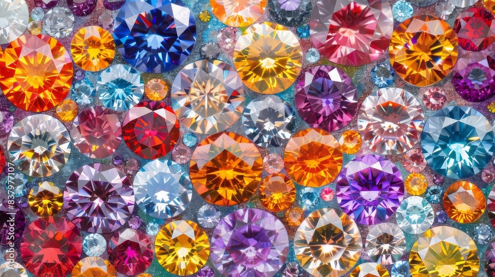 Fototapeta premium diamond pattern background with sparkling gemstones and rich jewel tones