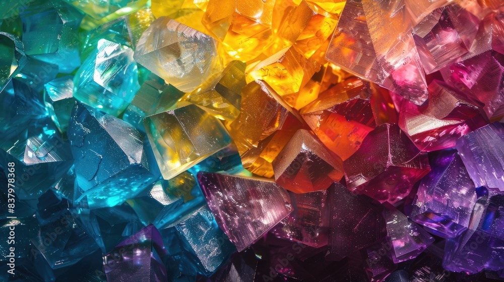 Multicolored crystals abstract background Multicolored crystals abstract background