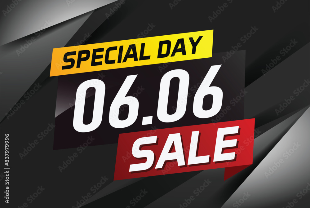 6.6 Special day sale word concept vector illustration with ribbon and 3d style for use landing page, template, ui, web, mobile app, poster, banner, flyer, background, gift card, coupon
6.6 Special day sale word concept vector illustration with ribbon and 3d style for use landing page, template, ui, web, mobile app, poster, banner, flyer, background, gift card, coupon