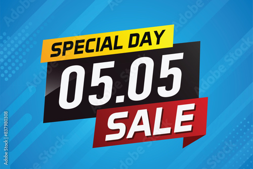 5.5 Special day sale word concept vector illustration with ribbon and 3d style for use landing page, template, ui, web, mobile app, poster, banner, flyer, background, gift card, coupon

