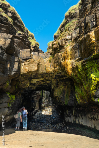 Waterfall in the cave. Donegal. Wild Atlantic Way. 
