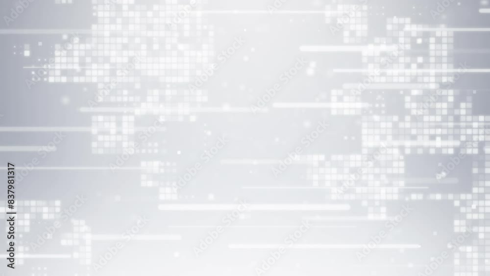 Abstract white particle business corporate digital technology on elegant clean gray Background. Modern motion pattern graphic network cyberspace concept.