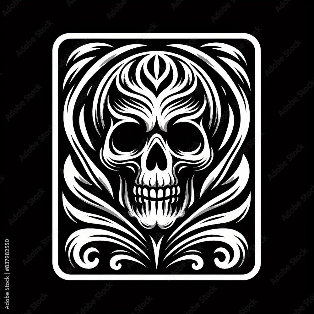 Danger warrior skull vector illustration graphic with decorative colourful pattern with sword and crossbones t-shirt Danger warrior skull vector illustration graphic with decorative colourful pattern with sword and crossbones t-shirt